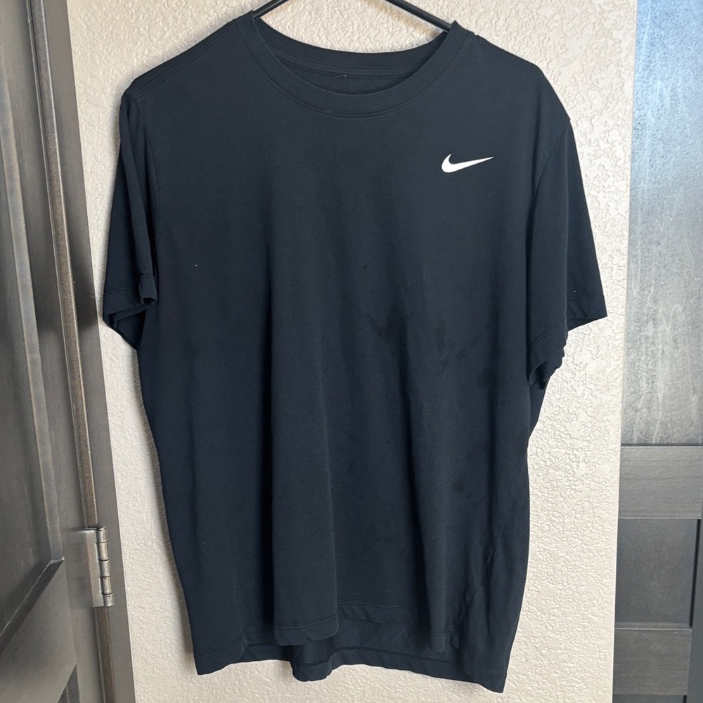 Nike Black Short Sleeve Crew Tee with White Swoosh